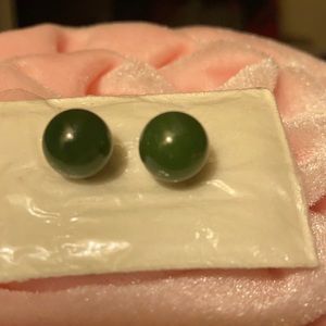 Genuine Jade ball earrings